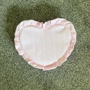 Stoney Clover Lane printed ruffle heart pouch. High Tea. Cakes and Scones.